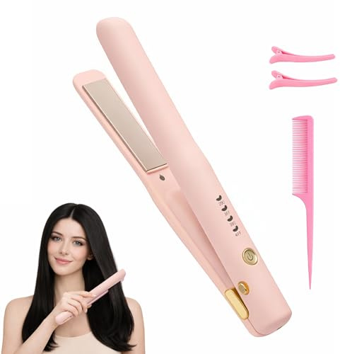 LN Cozy CORNE Cordless Hair Straightener - 4 Temperature Settings, Mini Portable & Fast Heating Straightener Wand, USB-C Rechargeable Travel Straightener for All Hair Types