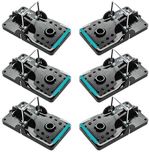 Kat Sense Large Rat Snap Traps Set of 6 - Stainless Steel Bar Design, Humane Rat Trap Indoor & Outdoor Use, Mouse Catcher for Repeat Use, High Precision Triggering, Traps for Rats, Mice, Chipmunks