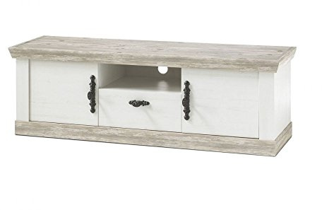 Beauty.Scouts Lowboard Kiruna M TV-Kommode, Pinie weiß Nachbildung, Oslo Pinie Absetzungen, 158x51x45 cm