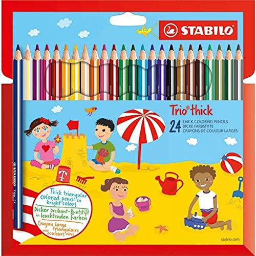 Dreikant-Buntstift - STABILO Trio dick - 24er Pack - mit 24 verschiedenen Farben