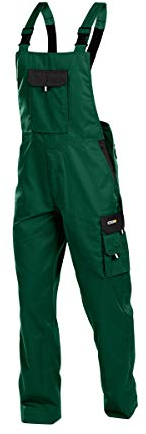 DASSY® Calais Zweifarbige Arbeitslatzhose - Größe 56 - FLASCHENGRÜN/SCHWARZ