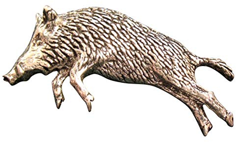 Pin's Sanglier au trot | pour le chapeau ou le revers | Parfait pour la tenue de chasse | Pin's Button | Vieux argent