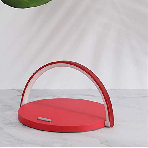 BAJIE Desk lamp Led Desk Lamp With Qi Fast Wireless Charger Usb Chargeable Table Bedside Light Portable Tn88 Red