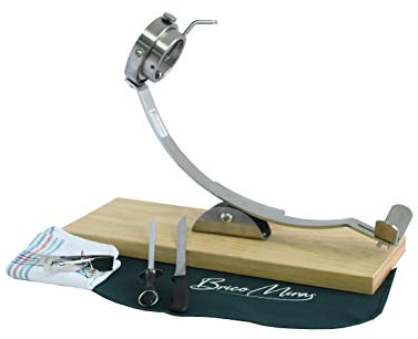 BRICOMIRAS JAMONERO Modelo Giratorio BASCULANTE Color MARRÓN, Regalo Pinza Arcos Inoxidable + Cuchillo + CHAIRA + CUBREJAMÓN + PAÑO, Soporte JAMONERO Casquillo Giratorio (Cubrejamón Verde)