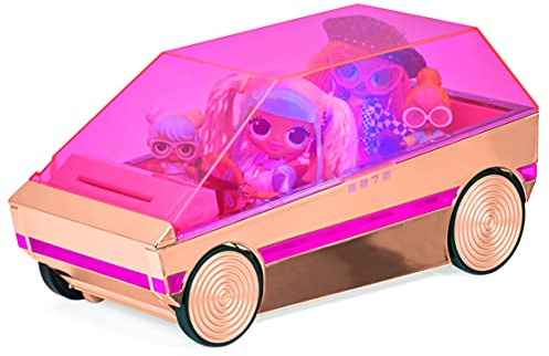 L.O.L. Surprise! 3-in-1 Party Cruiser - Auto mit Überraschungspool, Tanzfläche und Schwarzlicht - Roségold/Rosa Lackierung - Für L.O.L. Surprise! & OMG Puppen - Sammelobjekt, Geschenk für Mädchen