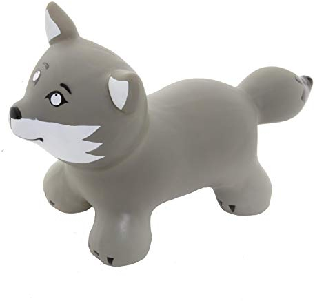 GERARDO'S Kids Bouncy Animal Hopper - Wolf | 30 x 12 x 12.3 in | Toys for Toddler Girls & Boys | Toddler Bouncy Animal Includes Hand Pump