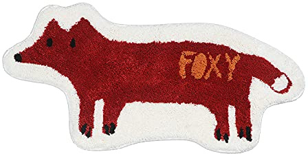 ZSCYD-yingda1992 Cartoon Fox Shaped Bath Mat Microfiber Rug 16.5x33.1in | Cute Fox Shape Bathroom Decor Rugs for Shower, Bedroom, Bathtub, Highly Absorbent, TPR Anti-Slip Backing, Machine Washable