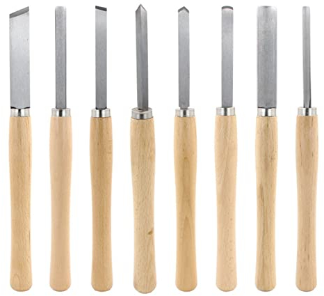 ZPYXBH HSS Drechselmesser Set 8 Teilig Drechseleisen Satz Drechseln Drechselbank Holz Drechselwerkzeug Drechselbeitel Schnitzwerkzeuge Drechseleisen Drehmeißel Set Mit Holzgriff