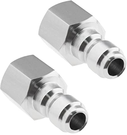 eMagTech 2 adaptadores para Lavadora a presión de 1/4 Pulgadas Hembra NPT, Conector de conexión acoplador de Acero Inoxidable para Salida de Lavadora a presión, Lanza pulverizadora de 5000 PSI