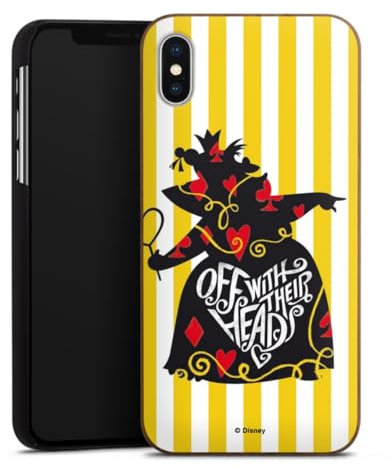 Coque en Bois Compatible avec Apple iPhone XS Max Coque en Bois veritable Coque de Protection en Bois Alice au Pays des Merveilles Reine de c½ur Produit sous Licence Officielle