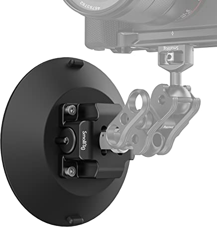 SMALLRIG 6″ Saugnapf-Kamerahalterung, Autohalterung für Kameras Smartphones am Auto saubere und Glatte Oberflächen, max. 8kg Belastung für Geschwindigkeiten bis zu 80km/h, 1-Arm – 4114