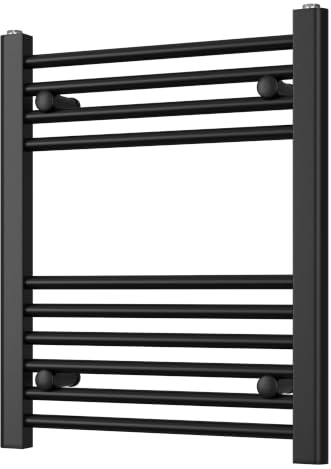 Scaldasalviette nero dritto, riscaldato, per bagni di lusso, efficiente scaldasalviette e rastrelliera portaoggetti – Radiatore da bagno con elegante portasciugamani – facile installazione – altezza