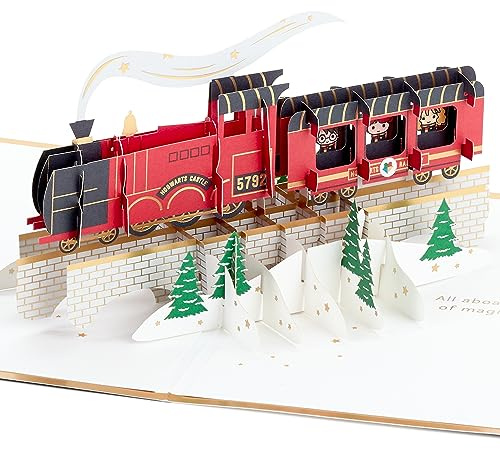 Hallmark Biglietto di Natale, Harry Potter, biglietto di Natale 3D e pop-up, Hogwarts Express, rosso