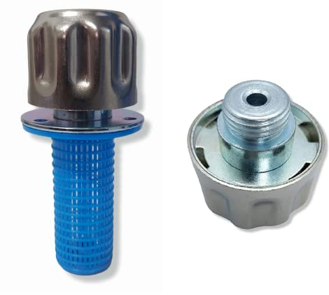 Piccolo Tappo di Sfiato e Riempimento in Metallo per Olio Idraulico e Carburante (con filtro, filettata BSP 1/2 pol, acciaio inossidabile 304 (18/10))