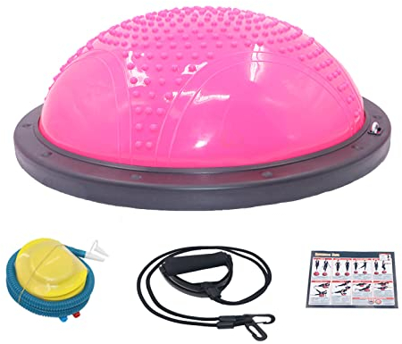 SPYMINNPOO Yoga-Balance-Trainerball, Halber Gymnastikball mit ABS-Material, f¨¹r Rumpftraining und Stabilit?tstraining (58cm Rosa), SPYMINNPOOsoktp1wd5f-12