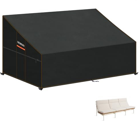 HEIMUNI Copertura Divanetti Esterno, 3 Posti Copertura Protettiva per Divano, Copertura Panche Esterno, Coperture per Panche da Giardino, Impermeabile, Anti-UV, 225x99x80/40cm