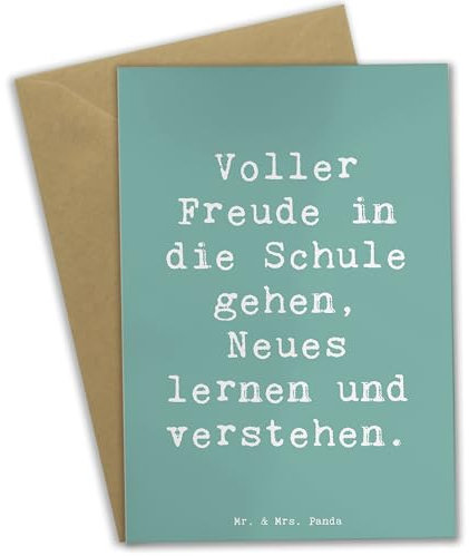 Mr. & Mrs. Panda Grußkarte Spruch Schulanfang Freude - Geschenk, einladungskarten, Vertrauem, Mutmacher, Trost, Glückwunschkarte, inspirierende Botschaften, weihnachtskarten, Selbstvertrauen