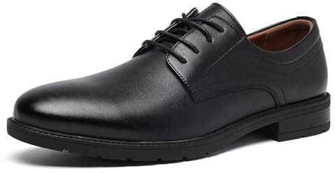 SHULOOK Anzugschuhe Oxford Schuhe Herren Classic Business Derby Schuhe Herren Comfort Schnürhalbschuhe (Schwarz EU 43)