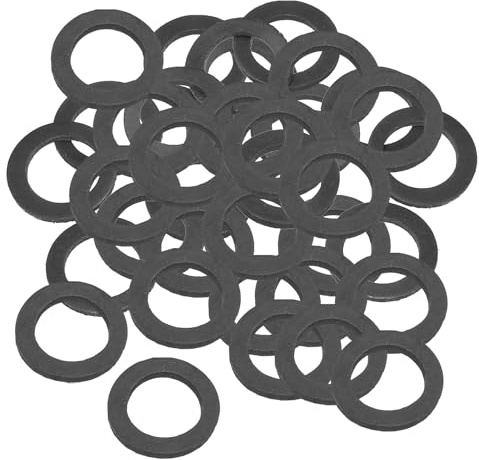 PATIKIL 40pz Rondelle Piatte in Gomma M16, Rondella Piatta 16mm ID x 24mm OD x 2mm Spessore Anello Tenuta Separatore Guarnizione per Tubo Rubinetto Tubo Acqua Bullone Fissaggio, Nero