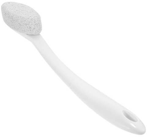 FRCOLOR Hornhautfeile Fuß mit Langem Griff zur Effektiven Hornhautentfernung Tragbare Fußfeile aus Abs und Stein Ergonomischer Griff für Pediküre zu Hause und Salon