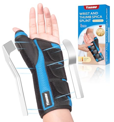 YiYame Handgelenkschiene mit Daumenschiene, Handgelenk Bandagen Sehnenscheidenentzündung, Nachtschlaf Daumenorthese und Handgelenkschiene fur Karpaltunnel, Arthritis, Frakturen, Links-M