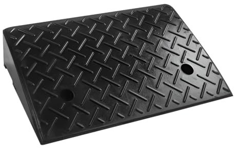 Bordsteinrampe aus Gummi 11 cm Hoch, Schwellenrampe, Einfahrtsrampe, Auffahrrampe, Stufenrampe am Straßenrand, Geeignet für Garagen, Lagerhallen, Fahrräder, Motorräder