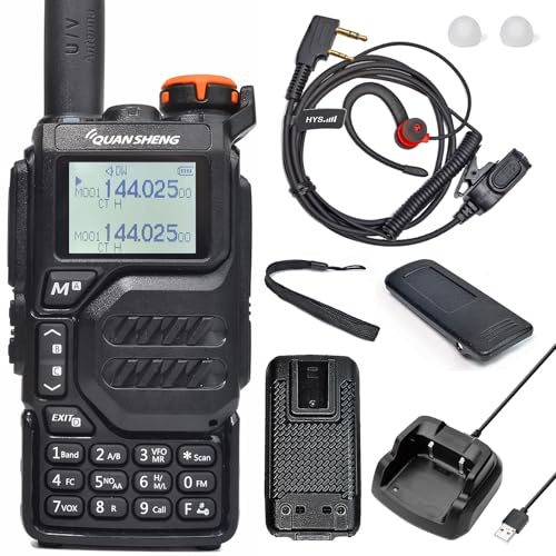 HYS Quansheng UV-K5 5W 144-146 MHz/430-440 MHz Talkie Walkie | Chargeur Batteries Rechargeables Radio, Radio bidirectionnelle bi-Bande (oreillette légère, écouteur)