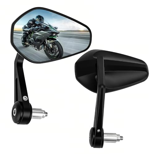 YUJYGAO Lenkerendenspiegel Motorrad,CNC Motorrad Spiegel Rückspiegel E-geprüft, 7/8 22mm Motorradspiegel kompatibel für den meisten Motorrädern, E-Bikes, Scootern, ATVs und UTVs
