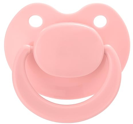 Somniumnight Adult Sized Pacifier Bigshield : Replacement Silicone Dummy Big Teat for Anxiety Release - Orthodontic Paci Taken Apart and Re-Assembled Pink