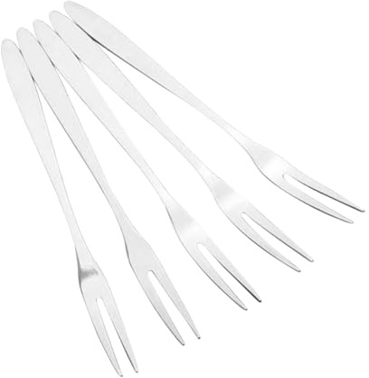 Fourchettes à Fruits et Dessert en Acier Inoxydable 6 Pièces | Salade et Dégustation, Finition Polie Argentée, Design Simple aux Lignes Nettes