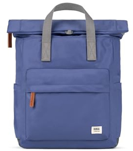 ROKA London The Canfield Backpack Bag | Nylon Roll Top Rucksack, Magnetic Closure, Multi Pockets, for Work, School & Travel
