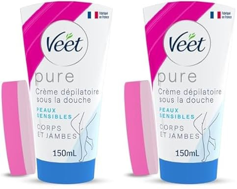 Veet In Shower Hair Removal Cream Legs Body Sensitive 150ml (Pack of 2)