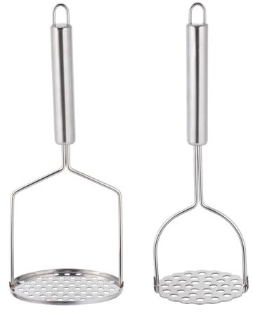 Ciieeo 2st Kartoffelstampfer Wurf Doppelt Kartoffelpressestampfer Einteiliger Feeder Sanftes Klebeband Pastetchen Aufkleber Knoblauchstampfer Befestigung Haustier Rostfreier Stahl Silver