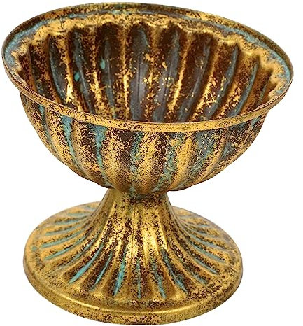 Homoyoyo Dekorativer Urnenpflanzer Aus Eisen Großer Blumentopf Mit Pfingstrosen-Hintergrund Retro-Stil Für Das Home Office