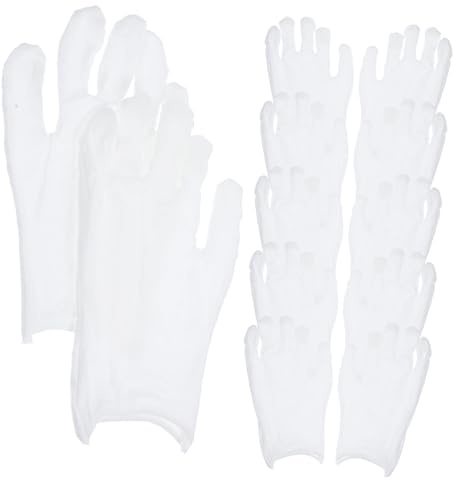 DIYEAH 10pairs Pure Cotton Mechanics Gloves Cooking Grooming Gloves Fingerless Work Men Safety Labor Protection Hand
