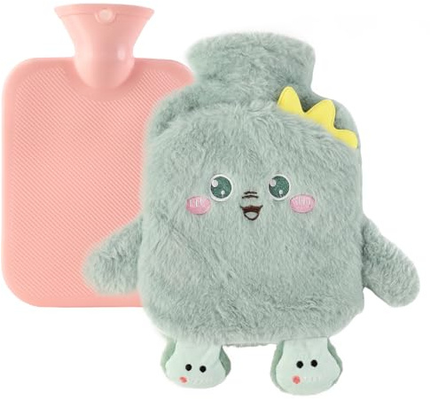 RoxNvm Bolsa de Agua Caliente, 1L Bolsa Agua Caliente Grande, Hot Water Bottle with Cover (A)