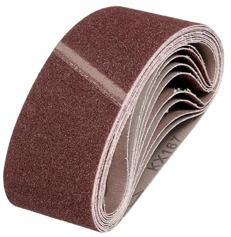 QUARKZMAN 76mm x 457mm Nastri Abrasivi, 24Pz 60 Grana Carta Vetrata per Levigatrice Ossido di Allumina Per Lavorazione Legno, Lucidatura Metalli, Affilatura Coltelli