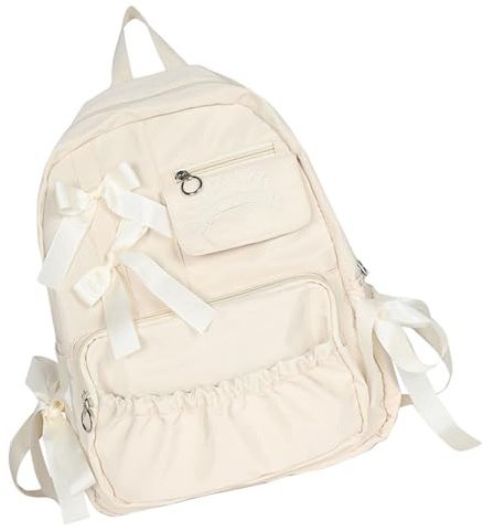 Casual Preppy Styles Nylon Rucksack Für Studenten Bowknot Geschmücktes Geräumiger Rucksack Teen Girls Sweet School Book Tasche Preppy