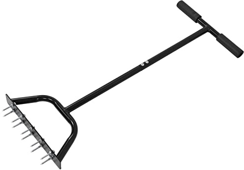 EIMSOAH Aeratore Manuale, Attrezzo da Giardino in Acciaio Al Carbonio, Resistente, per Allentare il Terreno, per Giardinaggio e Paesaggistica