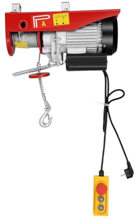 SICHENSH Elektrische Seilwinde, 1450W Elektrisches Hebezeug, Seilzug Motorwinde, Kupfermotor Flaschenzug, Elektrische Hebevorrichtung für Haus, Werkstatt, Garage, Hubkraft 400/800 kg