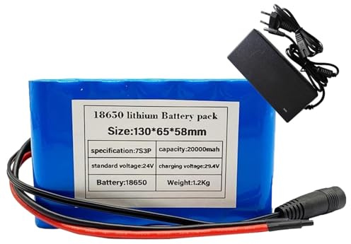 Batería para Bicicleta Eléctrica De 24V Y 20Ah, Batería para Patinete Eléctrico, Paquete De Baterías De Iones De Litio 7S3P Impermeables para Bicicleta Eléctrica con Cargador T+SM