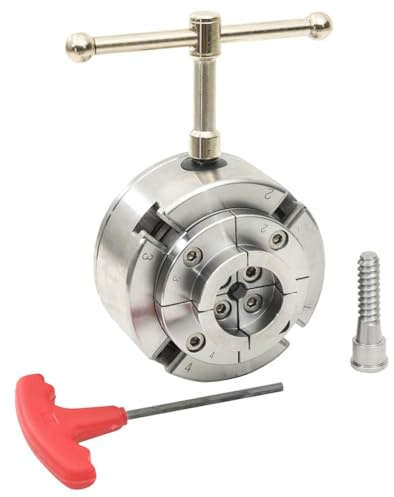 GeenYuu Mandrin de tour à 4 mâchoires en acier avec emmanchement M33 96 mm auto-centrant pour tour d'atelier, travail du bois et du métal, support de fixation