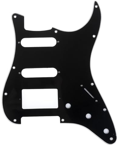 Musiclily Pro 11 Löcher HSS ST Pickguard Schlagbrett 3 lagig Schwarz | für American Modern Style Stratocaster E-Gitarre