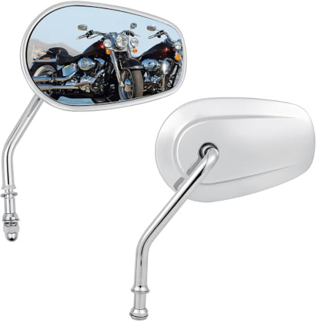 M8 10mm Chrom Motorrad Rückspiegel Seitenspiegel Rückspiegel Für Fatboy Softail Sportster 883 Eisen 883 Electra Glide