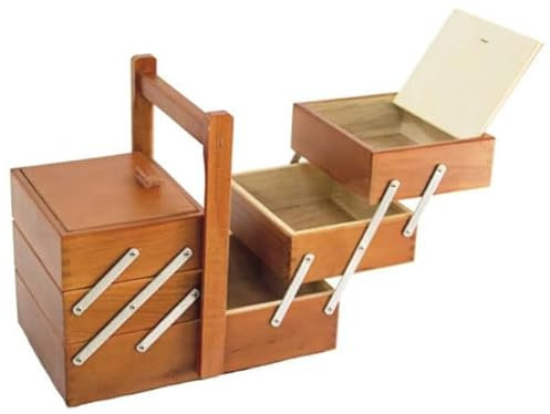 Professional Cooking Cestino Porta Cucito 3 Piani a scaletta Legno in Noce (cm. 34x23x28)