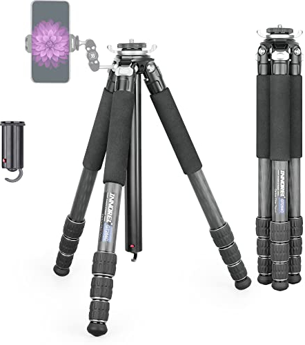 Treppiede in fibra di carbonio-INNOREL GT284C Treppiede portatile compatto professionale per fotocamera digitale DSLR con colonna centrale a forma speciale Carico massimo 44 libbre/20 kg