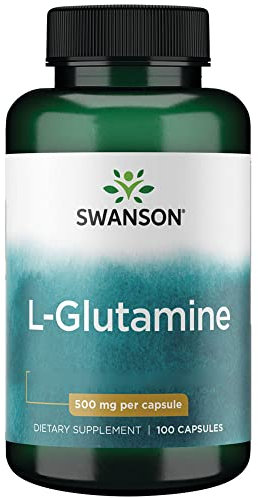 Swanson, L-Glutamine, 500mg, 100 Capsules, Acide Aminé, Haute Dosé, Sans Soja, Sans Gluten, Sans OGM
