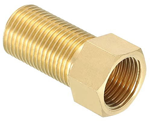 M METERXITY Ottone Maschio a Femmina Pipa Raccordo Prolunga - per Trasporto Olio Liquido Gas, Applica a Esterni/Industrial (1/2PT Filo, 50mm Lunghezza)