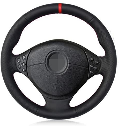 Maßgeschneiderte Lenkradabdeckung Für BMW Für M-Sport E39 1995–2001 Auto-Lenkradbezug, schwarz, weiches Echtleder, handgenäht