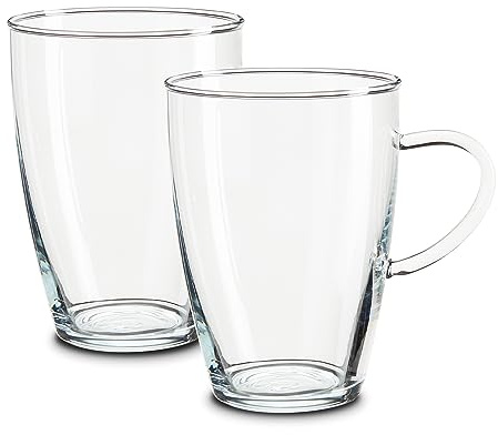 Peill+Putzler Germany 2er Set Teegläser, 350ml Kaffeegläser, Gläser mit Henkel für Kaffee, Latte Macchiato & Tee, spühlmaschinengeeignet